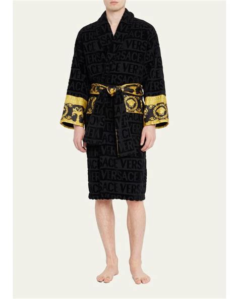 versace long black robe|Versace unisex barocco sleeve robe.